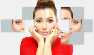 middle age woman with hands folded around her face