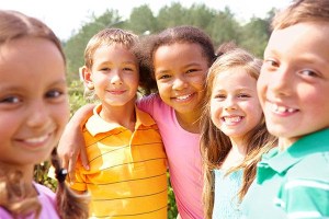 smiling group of children 